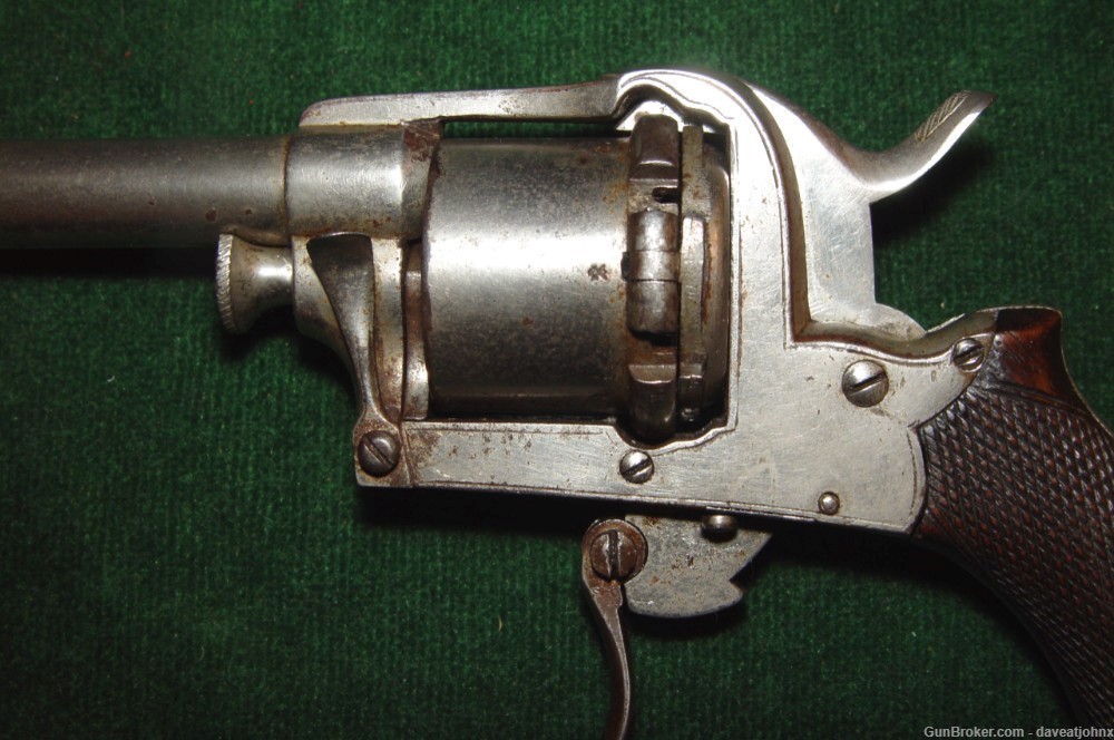 Rare Civil War Era Belgian, ROCOUR Pinfire Revolver Swing Out Cylinder 6mm -img-7