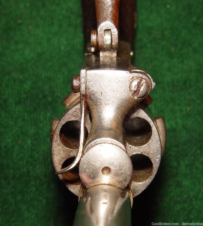 Rare Civil War Era Belgian, ROCOUR Pinfire Revolver Swing Out Cylinder 6mm -img-3