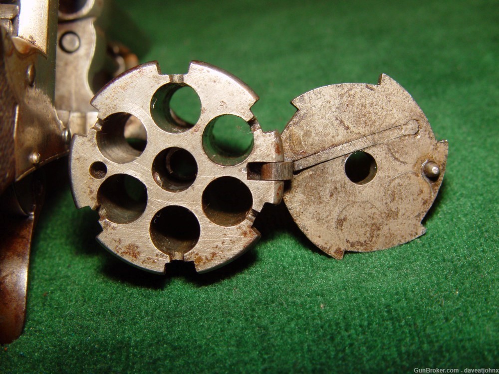 Rare Civil War Era Belgian, ROCOUR Pinfire Revolver Swing Out Cylinder 6mm -img-1