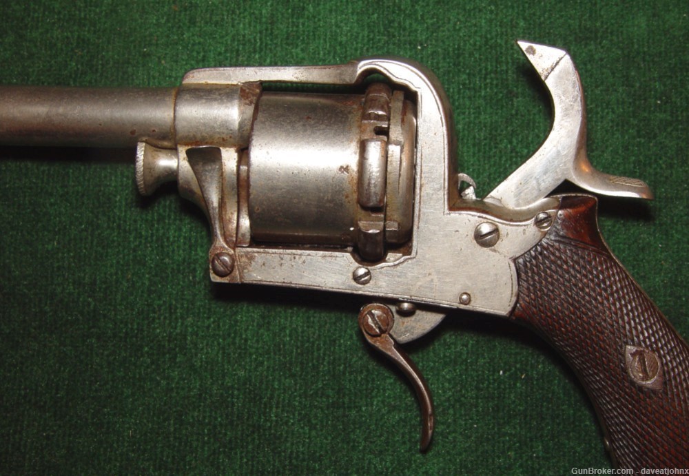 Rare Civil War Era Belgian, ROCOUR Pinfire Revolver Swing Out Cylinder 6mm -img-5