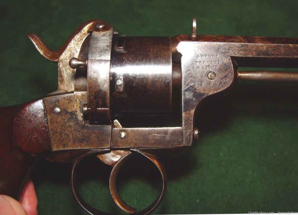 Civil War Era MAURICE ARENDT 9mm Pinfire Revolver-img-7