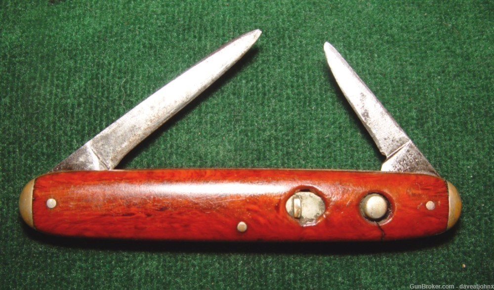 Antique Schrade Cutlery Co. Double Push Button Automatic Pen Knife-img-1