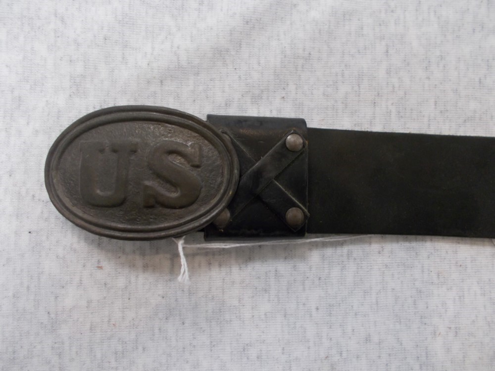 Black Leather Belt with US Buckle-img-1