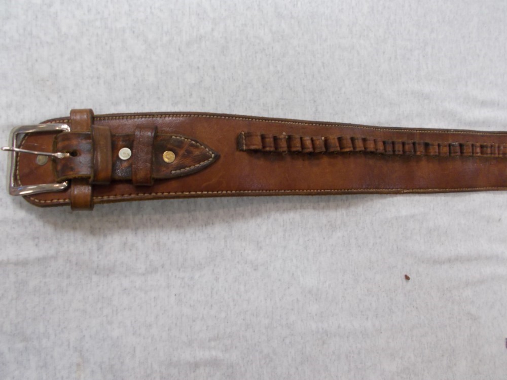 Brown leather .357mag Cartridge Belt & Holster-img-1