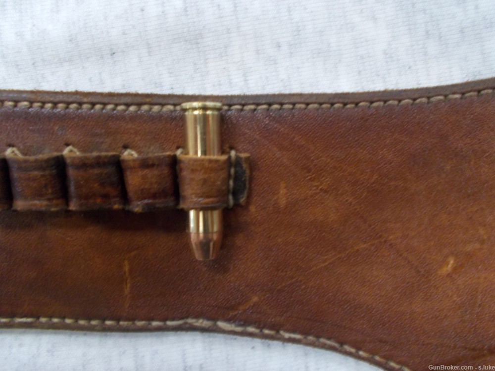 Brown leather .357mag Cartridge Belt & Holster-img-12