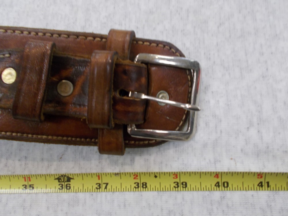 Brown leather .357mag Cartridge Belt & Holster-img-11