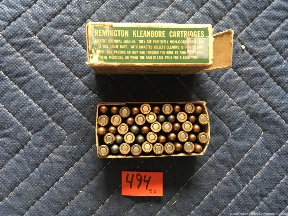 494] Vintage Box 50 Rnds Remington UMC Kleanbore 50 Grain 25 Auto Dog Bone-img-4