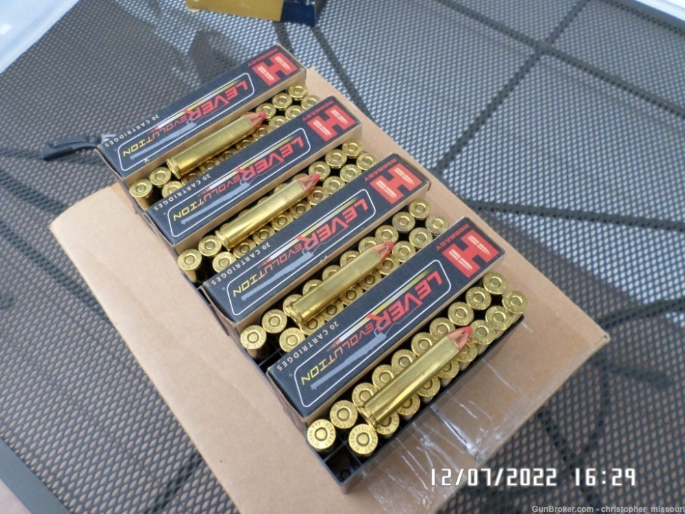 Hornady LeverEvolution ammo 444 Marlin cal 4 boxes 80 rds 265gr FTX bullets-img-2