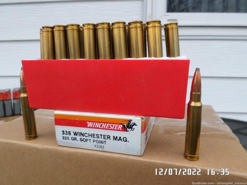 Winchester Super-X 338 Win Mag cal ammo 1 box 20 rds 225 gr PSP Power Point-img-2