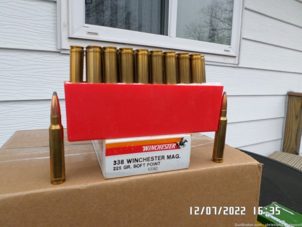 Winchester Super-X 338 Win Mag cal ammo 1 box 20 rds 225 gr PSP Power Point-img-1