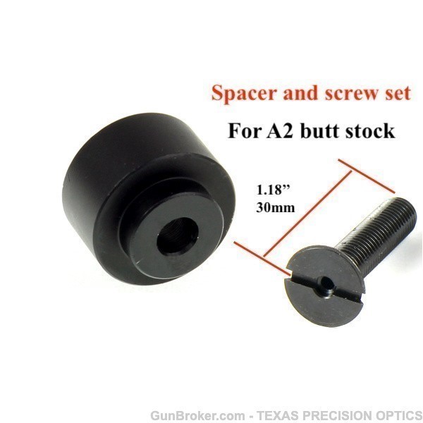 A2 Buttstock Spacer and 1.2" Screw (w/Gas Port) Set-img-4