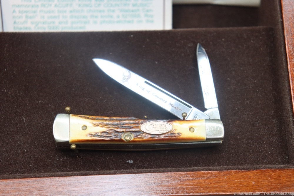 Case XX Roy Acuff Commemorative Gunstock Knife w Music Box Display STAG LE-img-2
