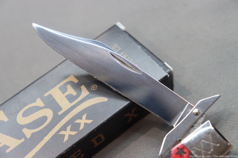 CASE XX CHEETAH Pocket Knife Red Black Bone STARS & STRIPES w/ Swing Guard -img-2