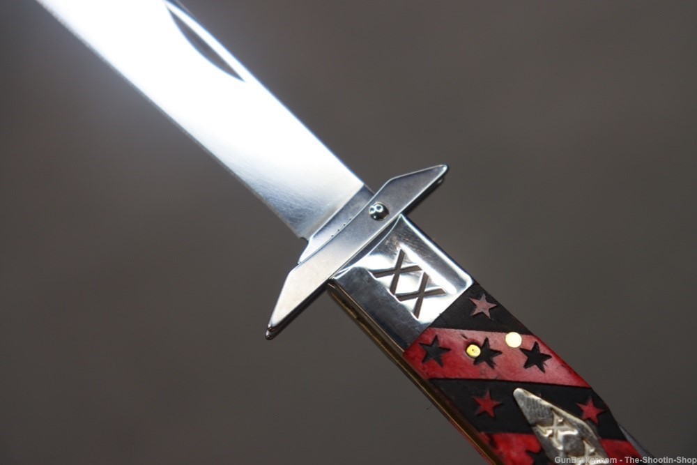 CASE XX CHEETAH Pocket Knife Red Black Bone STARS & STRIPES w/ Swing Guard -img-6