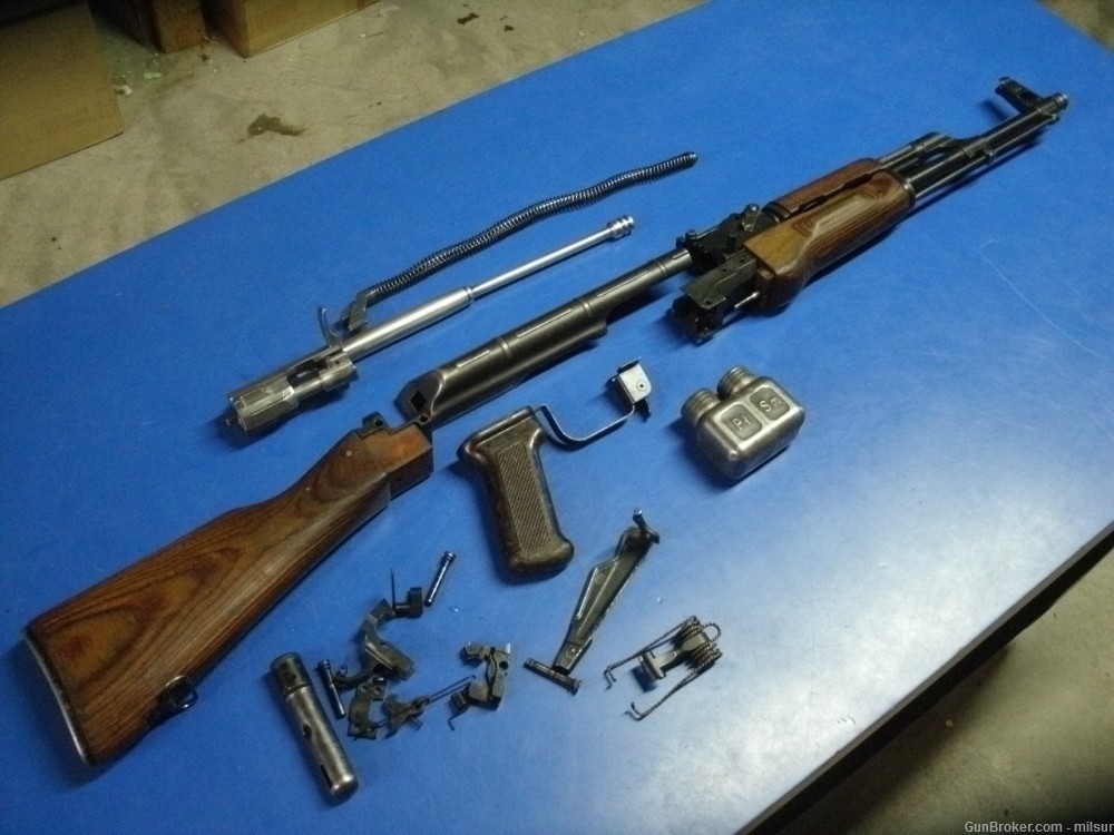 POLISH AK47 PARTS KIT FULL STOCK 1966 WITH U.S. MADE HEAD SPACED BARREL-img-0