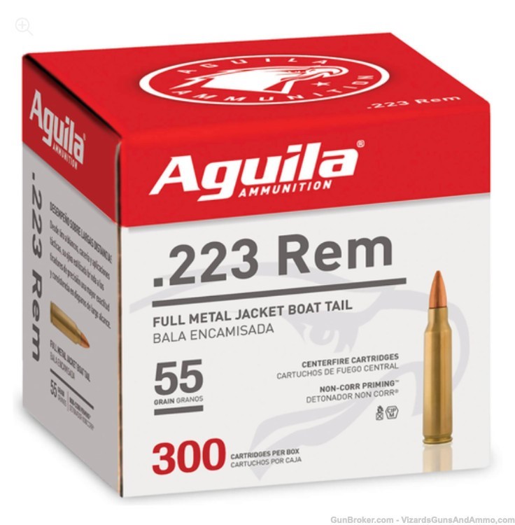 Aguila 1E223108 223 Rem Rifle Ammo 55gr 300 Rounds 640420014005-img-0
