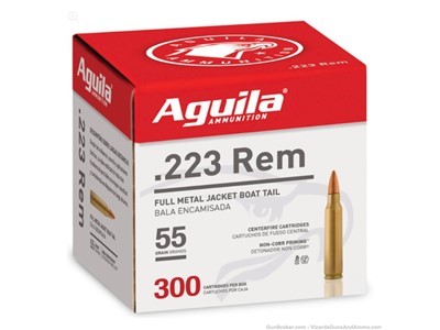 Aguila 1E223108 223 Rem Rifle Ammo 55gr 300 Rounds 640420014005