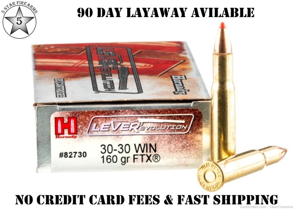HORNADY Lever evolution .30-30 Win 160gr FTX 100 Rounds 5 Boxes-img-0