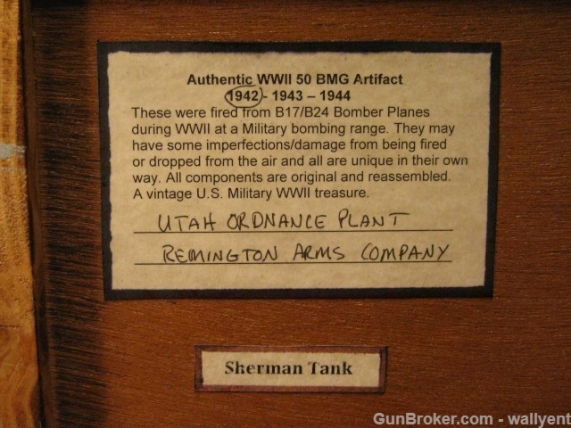 Sherman Tank WWII Picture Display U 1942 50 BMG Authentic U42-img-5