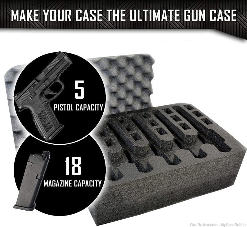 5 Pistol 18 Magazine Insert for V300 Vault by Pelican™ (FOAM ONLY)-img-3