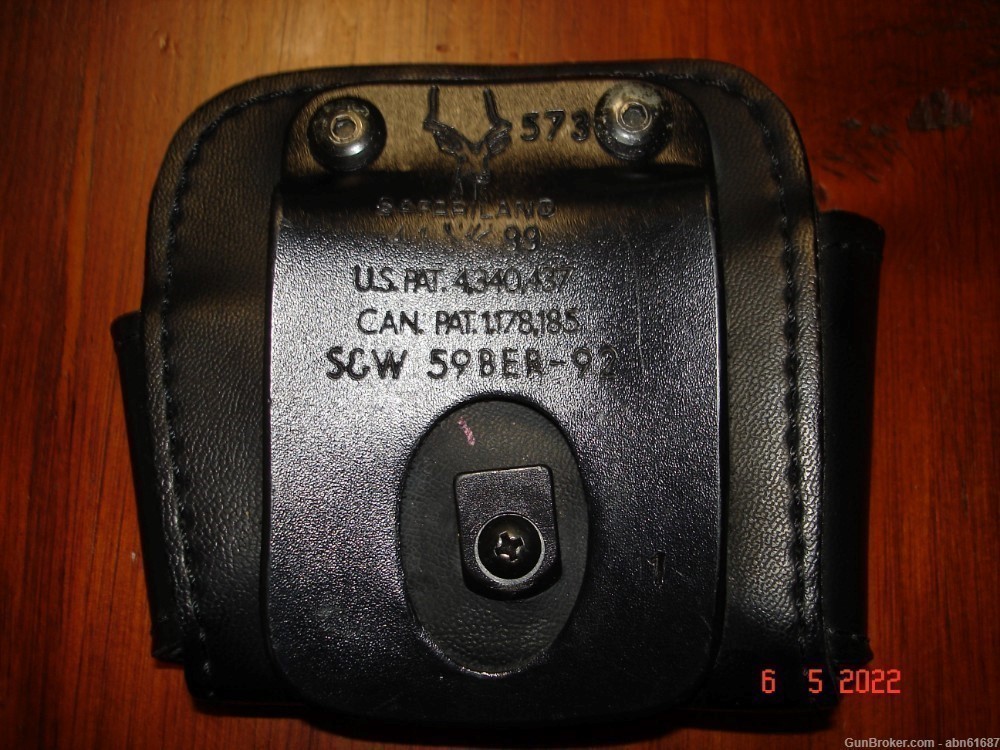 Safariland 573 combo magazine handcuff leather pouch blk-img-1