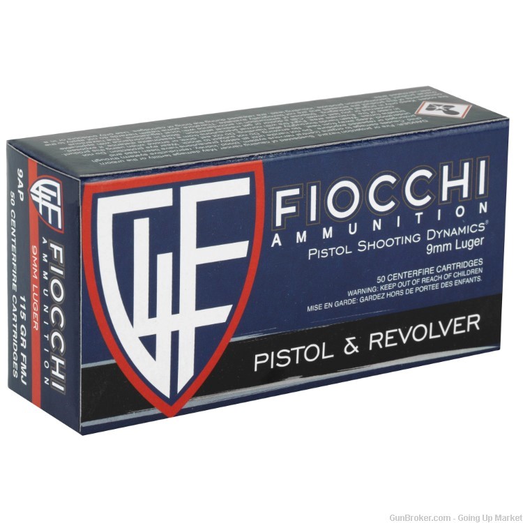 Fiocchi Brass 9mm 115 grain FMJ 1000 rounds (FREE RANGE DAY TRAINING PACK!)-img-2