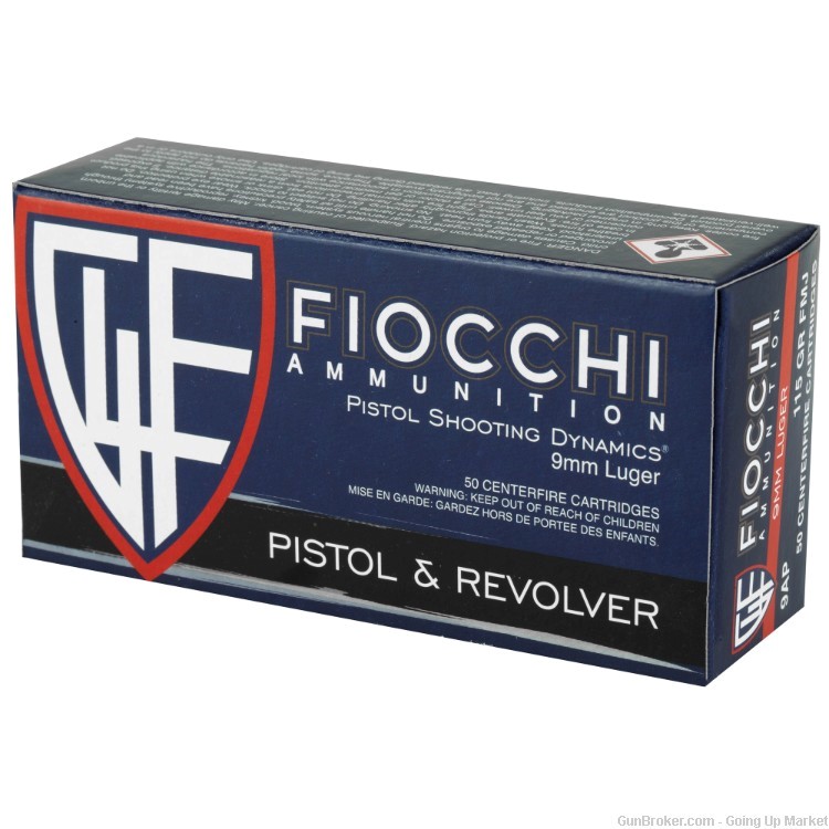 Fiocchi Brass 9mm 115 grain FMJ 1000 rounds (FREE RANGE DAY TRAINING PACK!)-img-1