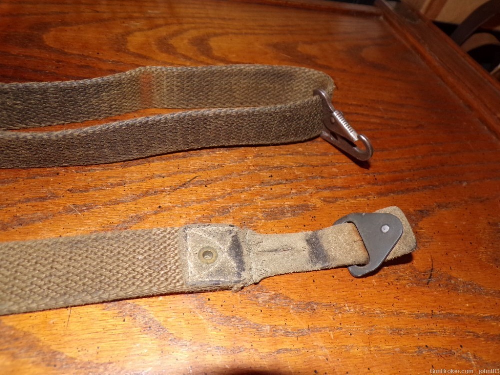 Spanish cetme rifle sling green surplus with steel frosch for wood stock-img-4