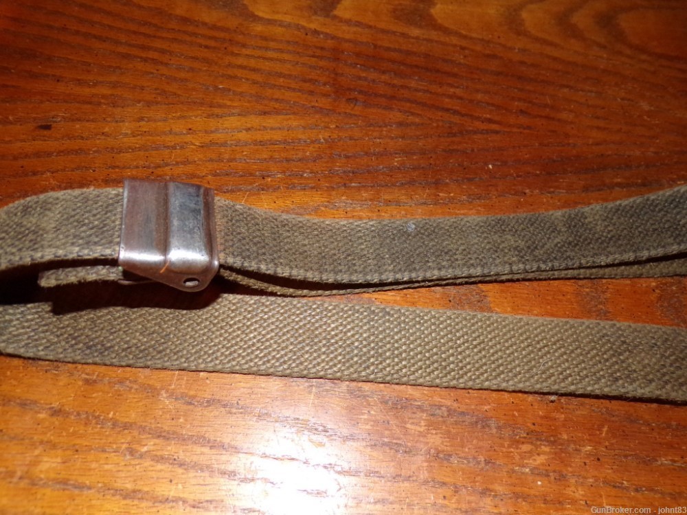 Spanish cetme rifle sling green surplus with steel frosch for wood stock-img-3