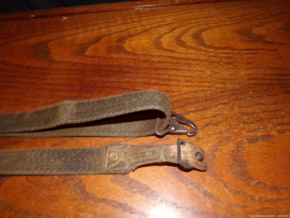 Spanish cetme rifle sling green surplus with steel frosch for wood stock-img-2