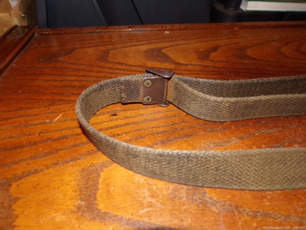 Spanish cetme rifle sling green surplus with steel frosch for wood stock-img-5