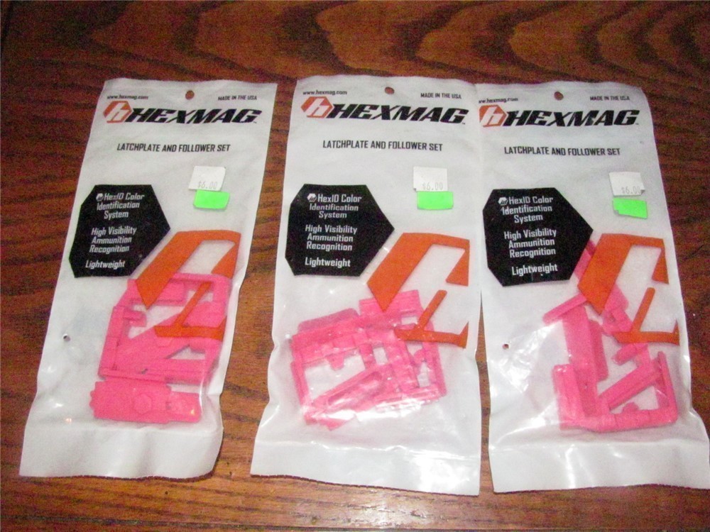 Hexmag AR-15 magazine color followers Pink 2-pack x 3-img-0