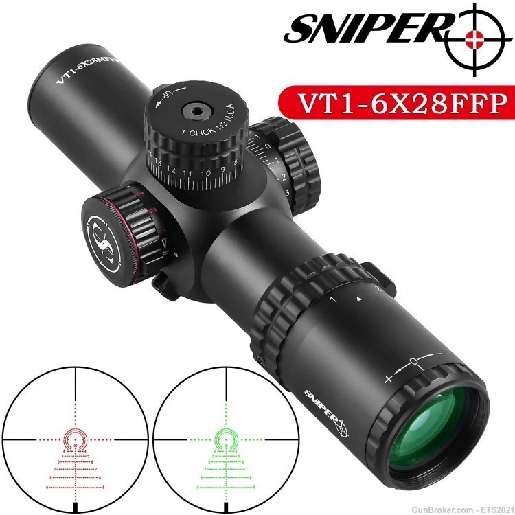 VT1-6X28 FFP First Focal Plane 35mm Tube with Red/Green Illuminated Reticle-img-0