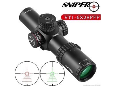 VT1-6X28 FFP First Focal Plane 35mm Tube with Red/Green Illuminated Reticle