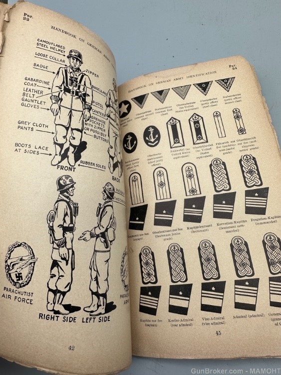 WW2 US Army Books on German Army Uniforms Intelligence data Badges ID 1943-img-9