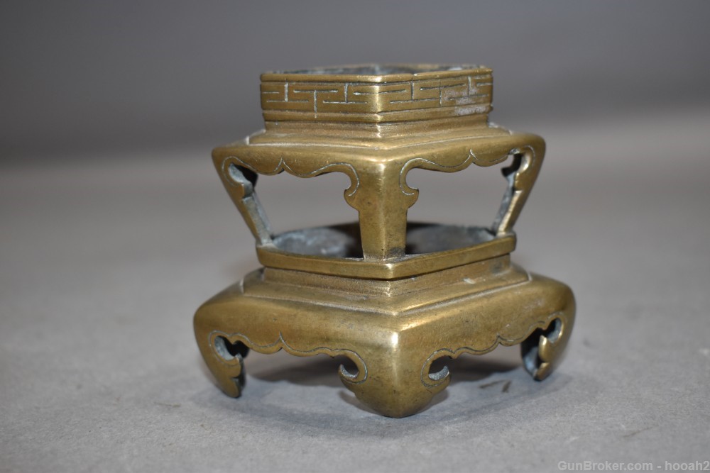 Unique Chinese Brass Vase W/Stand Collectible Please READ-img-2