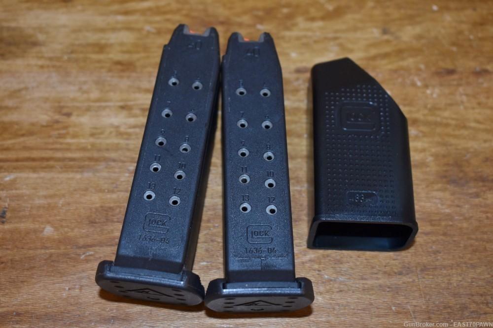PAIR Glock 23 Gen 5 Factory 13-Round Magazines Vickers Base Plates & Loader-img-0