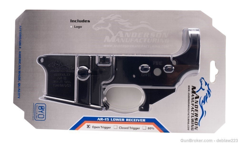 Anderson Manufacturing AR-15 Stripped Lower Receiver AM-15 D2-K067-A000-0P-img-1