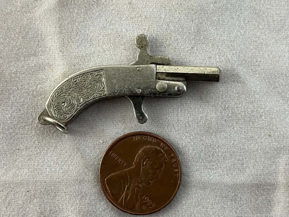 Vintage Maus German 2mm Pinfire Berloque Pistol W/ Original Case-img-2