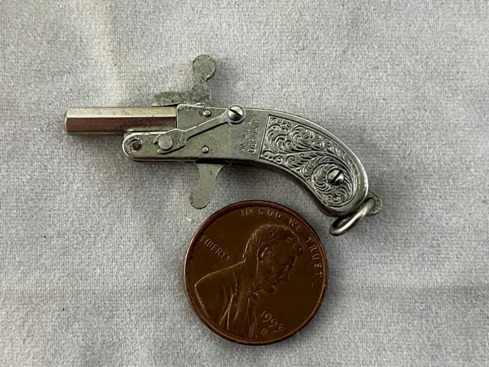 Vintage Maus German 2mm Pinfire Berloque Pistol W/ Original Case-img-3