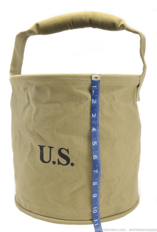 US WW2 Military Collapsible Canvas Water Bucket-img-7