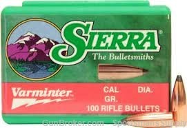 100 Cnt of Sierra Varminter .22 Cal 50 Gr Spitzer RELOADING BULLETS ONLY!-img-0