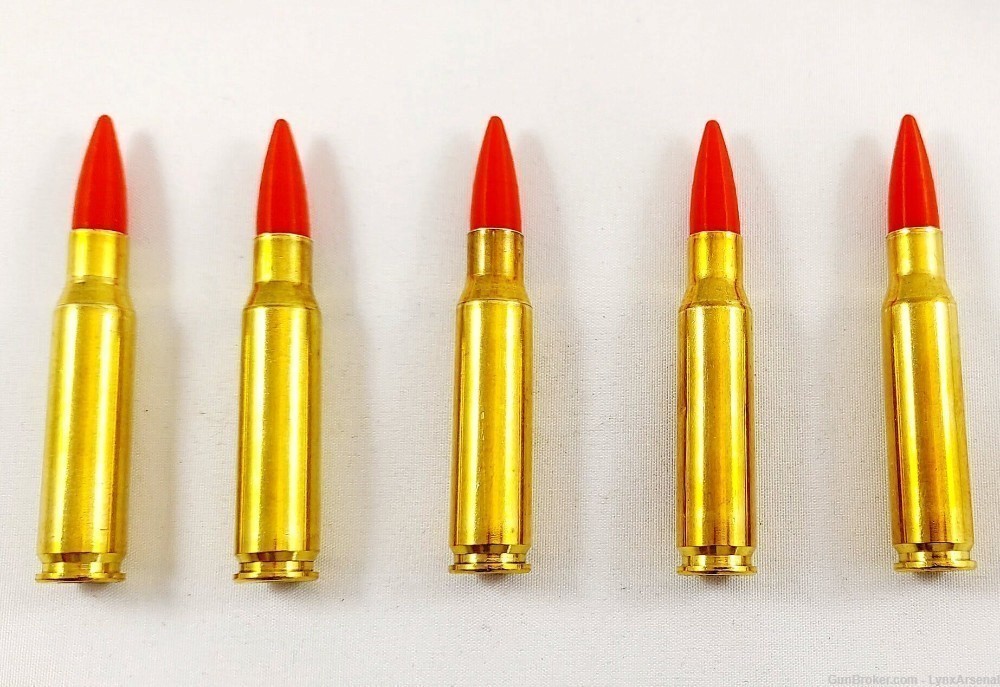 308 Winchester Brass Snap caps / Dummy Training Rounds - Set 5 - Red-img-2
