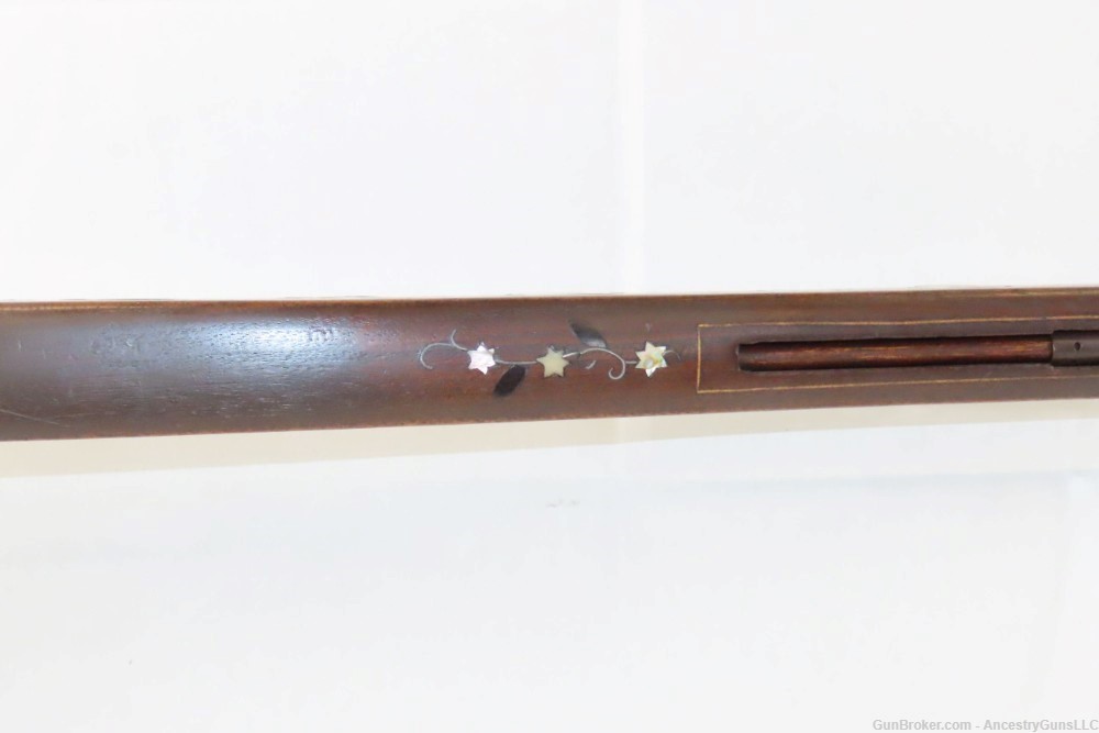 ORNATE MATCHLOCK ARQUEBUSE Inlaid Horn Mother of Pearl .79 Engraved Antique-img-13
