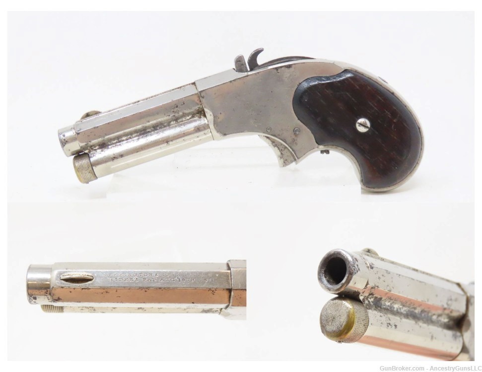 Scarce NON-ENGRAVED Antique REMINGTON-RIDER .32 Cal. XSRF MAGAZINE Pistol  -img-0