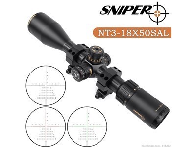 NT3-18X50SAL Riflescope SFP R/G/B Illuminated Rangefinder Reticle