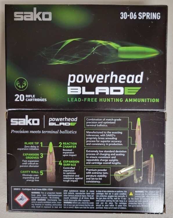 Sako Powerhead Blade 30-06 170gr tipped expanding copper lot of 40rds    -img-3