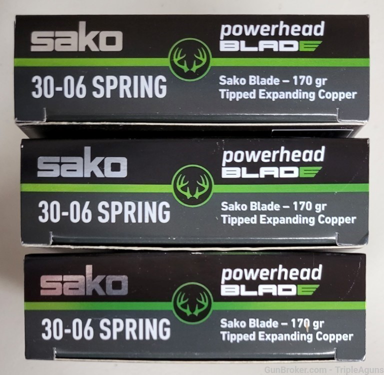Sako Powerhead Blade 30-06 170gr tipped expanding copper lot of 60rds-img-0