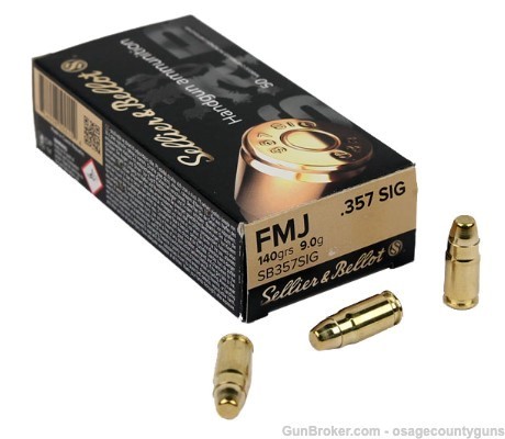 Sellier & Bellot FMJ - 140 Gr - .357 Sig - 50 Rds-img-1