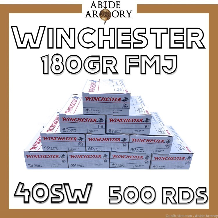 Winchester White Box 40sw 180gr FMJ 500 Round Case Bulk Q4238 020892203006-img-0